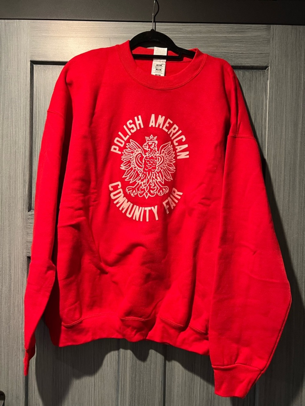 Vintage 90s Y2K Red Polish Poland Flag Sweatshirt Size XXL